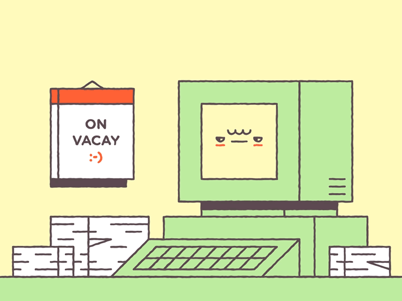 Out of Office Emailz 2d animated animation character gif illustration