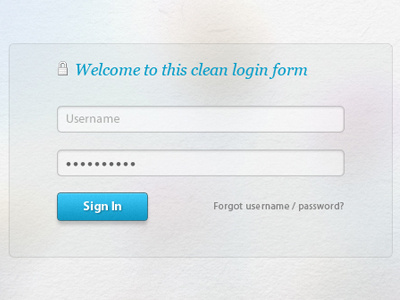 Clean Login Form - PSD Attached design freebie login psd ui