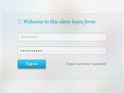 Clean Login Form - PSD Attached