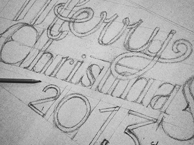 Merry Christmas 2013 art christmas curves draw freehand hand lettering handcrafted homework lettering letters poster typography