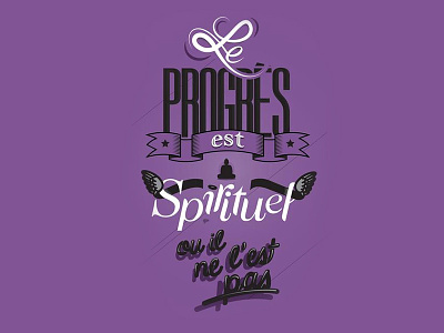 Progress poster design font graphic illustration lettering purple quote type