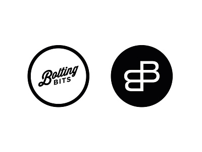 BoltingBits logo b black and white circle design frame graphic letters ligatures logo logotype monogram music