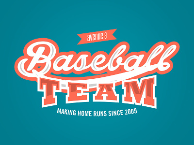 Avenue8 Baseball logo colours design graphic logo logotype orange sport typography