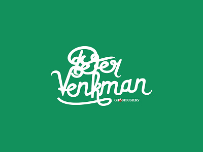 Peter Venkman Lettering ghostbusters green handlettering lettering logo typography white