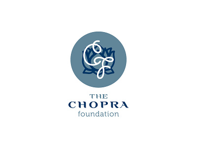 The Chopra Foundation logo study blue chopra flower foundation identity logotype zen