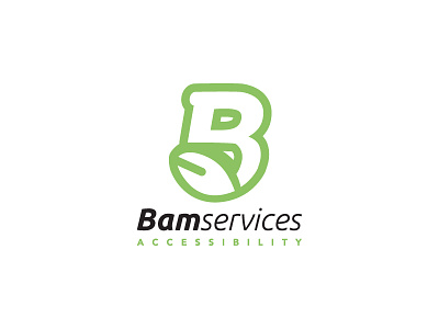Bam Services Accessibility accepted logo accessibility b branding disabled green identity leaf logotype