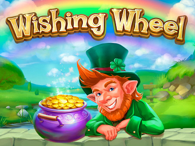 Wishing Wheel 2d 2d art 2d character character art character design characters environment design game art slot game art slots