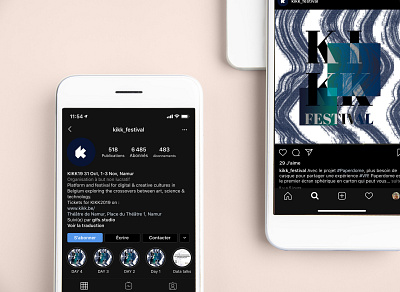 Application Instagram Kikk Festival application design feed graphicdesign mockup post