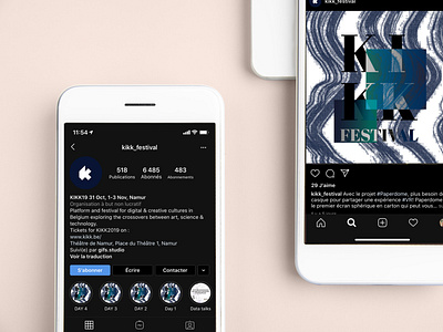 Application Instagram Kikk Festival application design feed graphicdesign mockup post