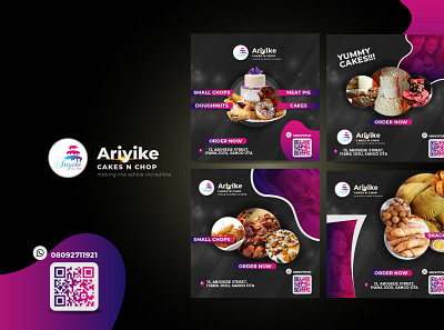 Ariyike Cakes N Chops branding graphic design