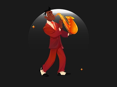 Saxophonist branding design dribbble graphic design graphicdesign illustration illustrator ui vector