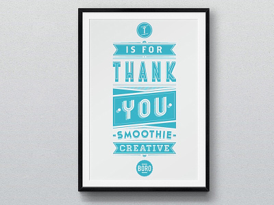 Thank you smoothie creative debut first shot typography vintage