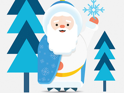 Happy Holiday From Oopdzain card dedmoroz happy holiday illustration mongolian new year smile snow snowflake winter