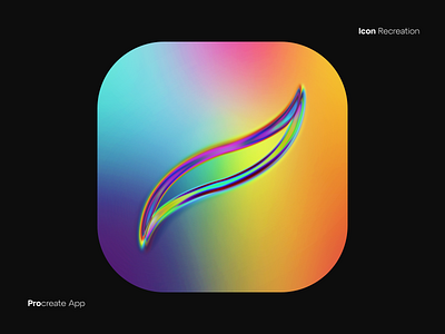 Procreate App Icon Recreation 3D Chrome