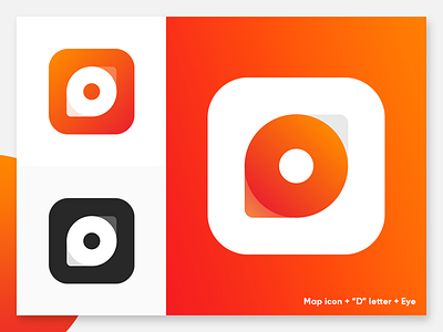 Duva mobile app icon app application design colorful d duva eye gradient icon logo map