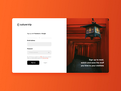 Sign up page for Daily UI challenge #001