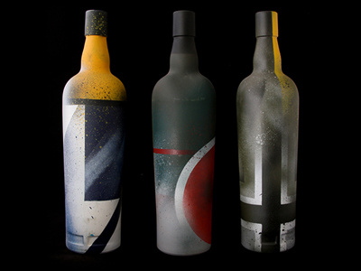 3 Bottle Crop Dribbble acrylic airbrush glass paint