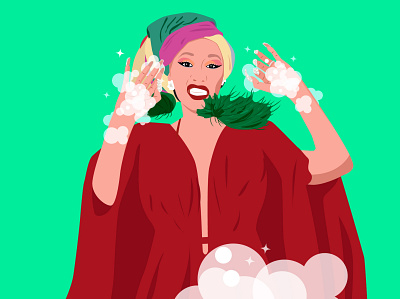 Cardi B cardi b covid19 design illustration vector