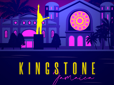 Kingstone design illustration jamaica kingstone vector