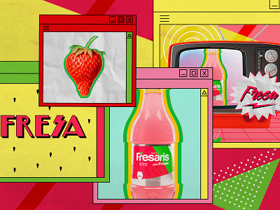 Fresaris branding design illustration retro social media