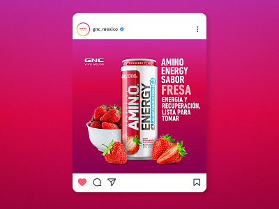 IG post for GNC design energy drink fitness social media