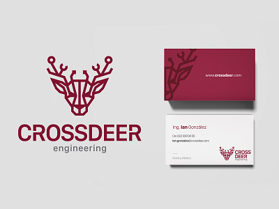 CrossDeer Engineering Logo brand branding business card deer design logo logo deer logo technology logotipo logotype technology visual identity