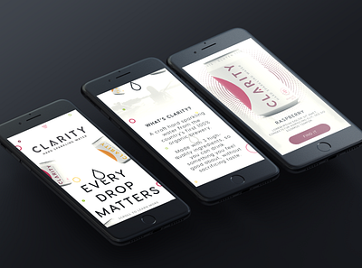 Clarity Hard Sparkling Water Website uiux website design website development