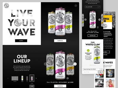 White Claw Hard Seltzer Website Redesign alcohol digital digital design hard seltzer ui ux ui design uiux web web design website website design websites