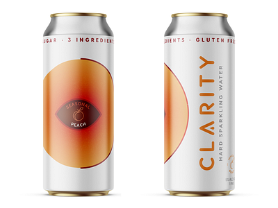 Clarity Hard Sparkling Water Peach Seasonal beer art beer branding beer can beer label consumer goods cpg craft beer craft hard seltzer hard seltzer hard sparkling water limited edition packaging packaging design seasonal