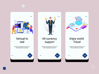 Currency converter app onboarding concept