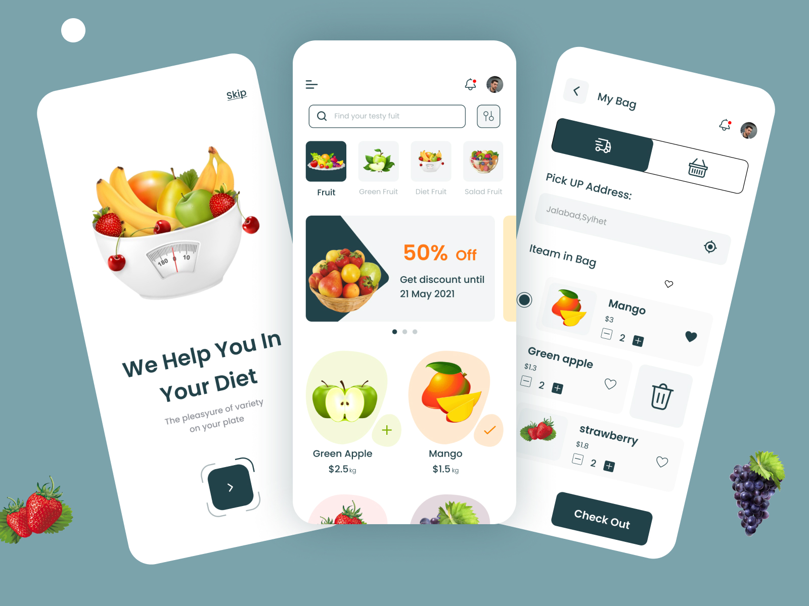 Fruit delivery app ui by Alam on Dribbble