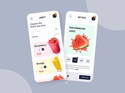 Juicy app ui concept