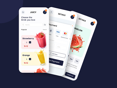 Juicy app ui design concept