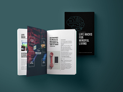 Life Hacks for Mindful Living - Book art book book design coverart design editorial layout magazine print print design publication publishing spreads typeset typesetting