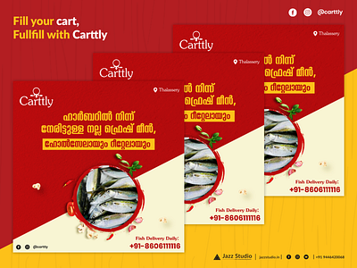 Fresh Fish Directly From Harbour -- Carttly brandingreimagined carttly creative delivery jazzstudio poster thalassery