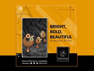Bright Bold Beautiful | Adhuni Gold Jewellery Ad adhuni branding brandingreimagined calicut design illustration jazzstudio kerala kozhikode