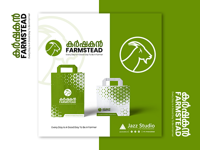 Karshakan Farmstead Logo Design branding brandingreimagined design farmer farmstead goat jazzstudio karshakan kerala krishi logo logodesign typography