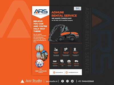 ARS | Adhuni Rental Services - Poster Design adhuni ars branding brandingreimagined design jazzstudio jazzstudio.in kuwait orange poster poster design