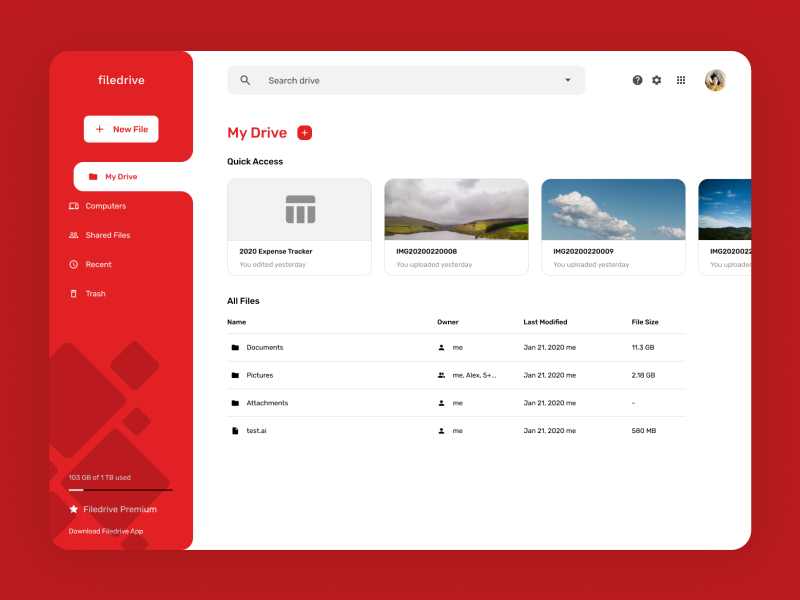 File Storage Service  UI by snabilah on Dribbble