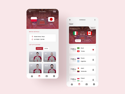 Olympics Mobile UI Concept app design interface mobile mobile app product sport ui design