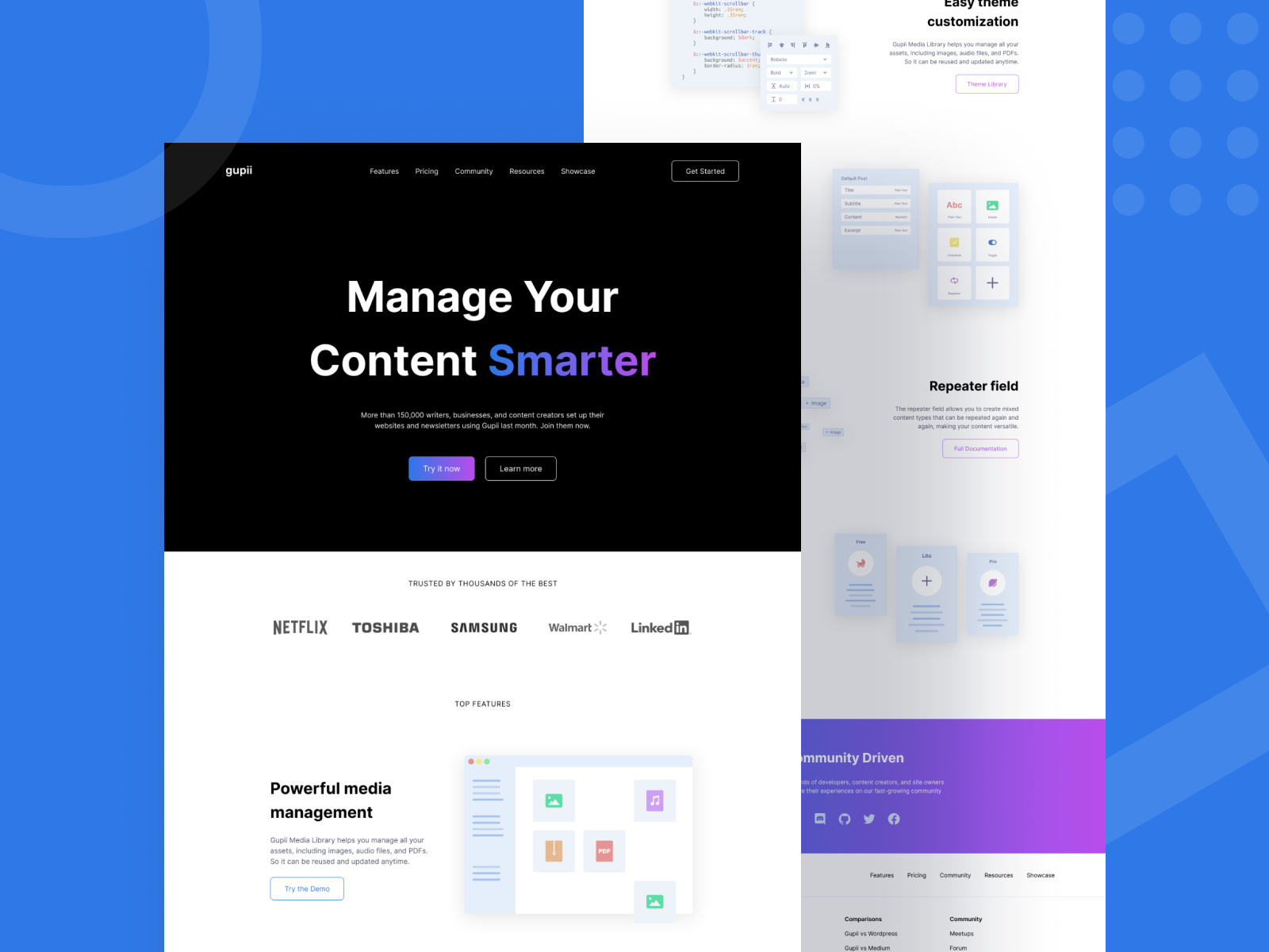 Gupii - Sass Website Landing Page by snabilah on Dribbble