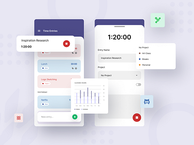 Time Tracker UI Elements