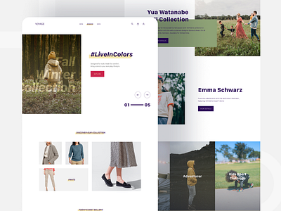 Voyage - E-commerce Web UI Design app clothes clothing design ecommerce homepage interface landing page product store ui design web design