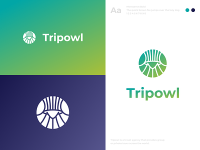 Tripowl - Travel Agency Logo branding icon logo logodesign pictorial logo pictorial mark symbol travel travel agency