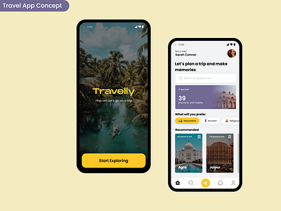 Travelly - Travel App UI Design