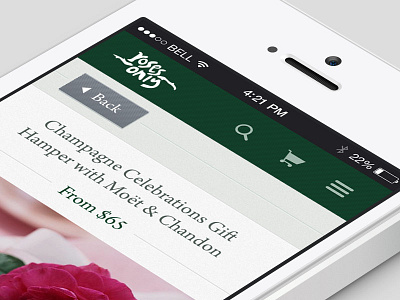 Roses Only Mobile Design ecommerce flowers green mobile mobile commerce roses uiux user interface
