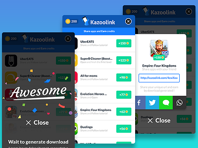 Kazoolink Ad-unit game mobile monetization ui ux