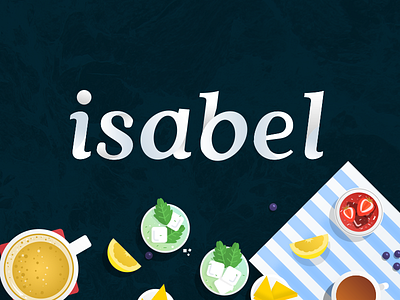 Isabel app app bar branding drink flat illustration isabel lemon logo mobile