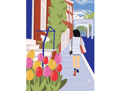 Tulips adobe illustration adobe illustrator amsterdam city illustration citylife digital illustration flat illustration flatdesign flower flowers illustration illustration netherlands tourist tulips vector design