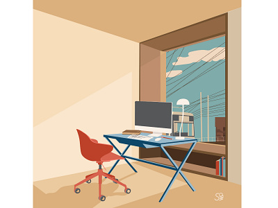 study room goal! adobe illustrator digital illustration flat illustration flatdesign furniture illustration interior interior design vector vector design